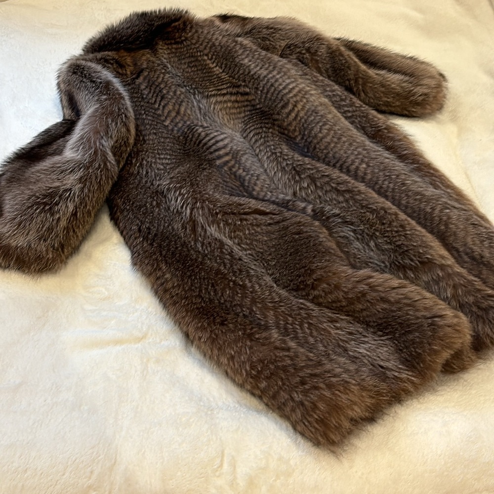 Plush Genuine 100% Authentic Big Raccoon Vintage Fur Full Length - Picture 4 of 7